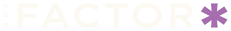 Apartment Factor logo with purple asterisk